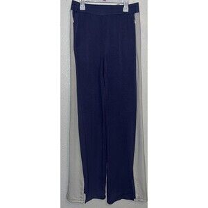 Peace Love World Jersey Knit Joggers Indigo White Stripe Women Sz XXS